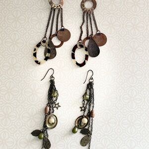 *Free* 2 pairs- Bohemian Multi-Color Dangle Earrings